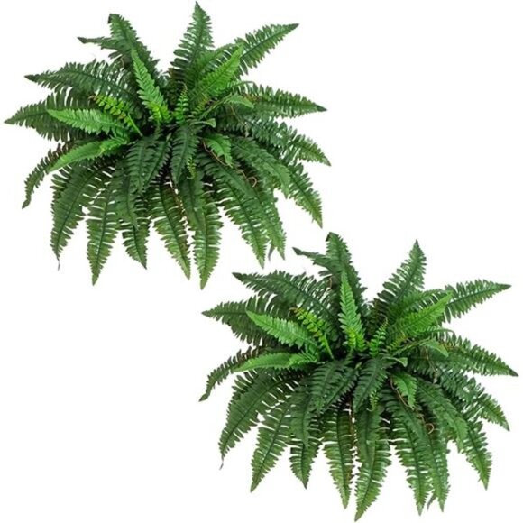 Artificial Boston Ferns Set of 2 Hanging Plants 40in Indoor Home Decor - Picture 5 of 5